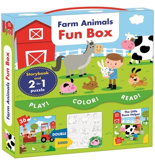 Read Online Farm Animals Fun Box: Box with storybook and 2-in-1 puzzle - Danielle Patenaude | PDF