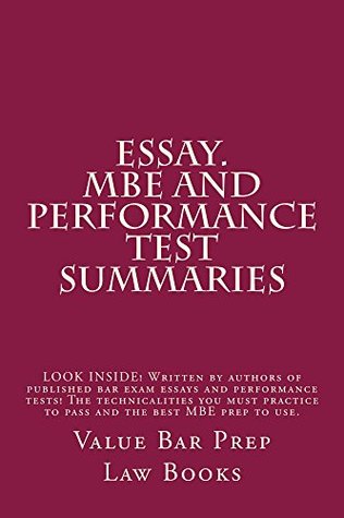 Full Download Essay. MBE and Performance Test Summaries (e borrow allowed): (e borrow allowed) - Value Bar Prep law books | PDF