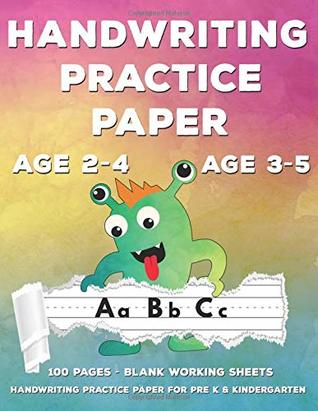 Full Download Handwriting Practice Paper: Cute Monsters Handwriting Workbook For Pre K, Kindergarten and Kids (Age 2-4, 3-5) - Handwriting Printing Workbook - Lined  100 Pages 8.5 x 11 - Green Pink Watercolor - Dreaming Spirits Publishing file in PDF