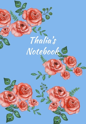Read Thalia's Notebook: Personalized Journal - Garden Flowers Pattern. Red Rose Blooms on Baby Blue Cover. Dot Grid Notebook for Notes, Journaling. Floral Watercolor Design with First Name -  file in PDF