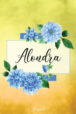 Download Alondra Journal: Blue Dahlia Flowers Personalized Name Journal/Notebook/Diary - Lined 6 x 9-inch size with 120 pages - Shine Gold Name Notebooks | PDF